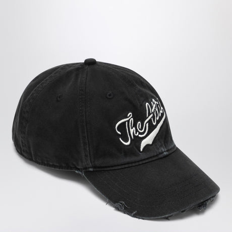 The Attico Vintage-effect black baseball cap