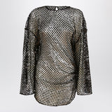 The Attico Black mesh mini dress with sequins