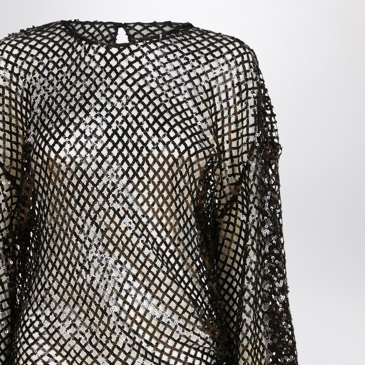 The Attico Black mesh mini dress with sequins