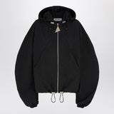 The Attico Black hooded bomber jacket