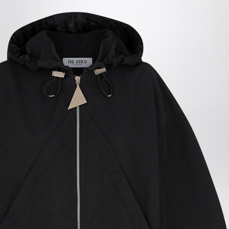 The Attico Black hooded bomber jacket