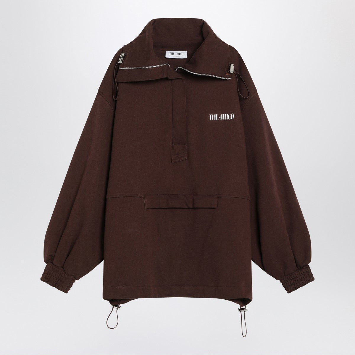 The Attico Brown cotton sweatshirt with logo