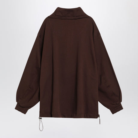 The Attico Brown cotton sweatshirt with logo