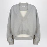 The Attico Grey mélange cotton sweatshirt with logo