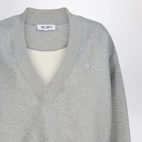 The Attico Grey mélange cotton sweatshirt with logo