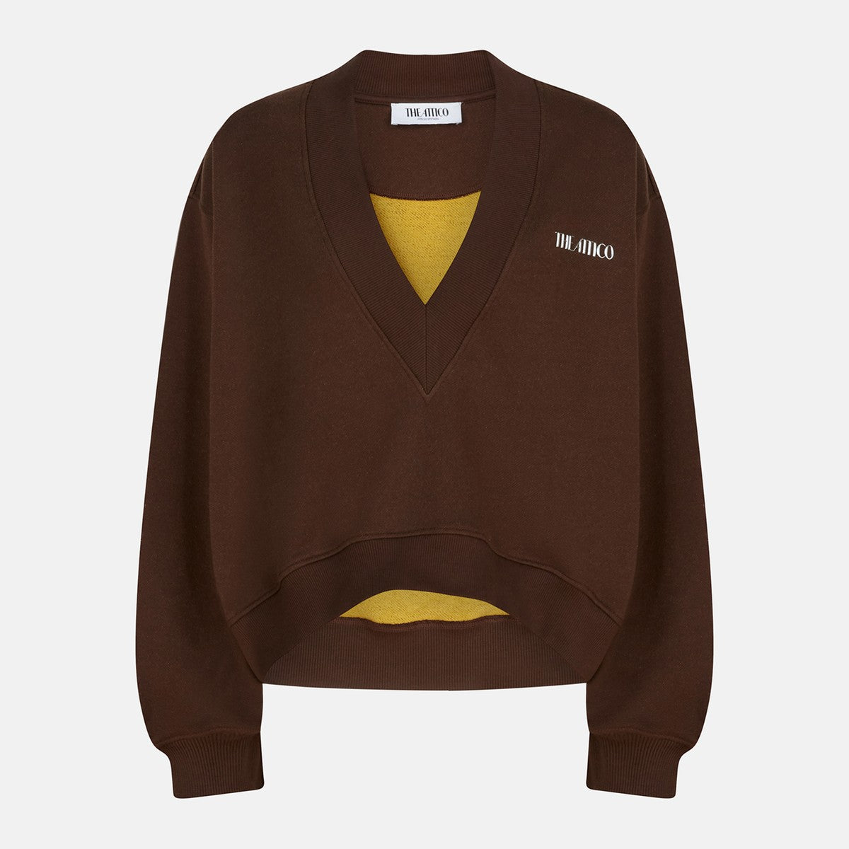 The Attico Brown cotton sweatshirt with logo