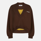 The Attico Brown cotton sweatshirt with logo