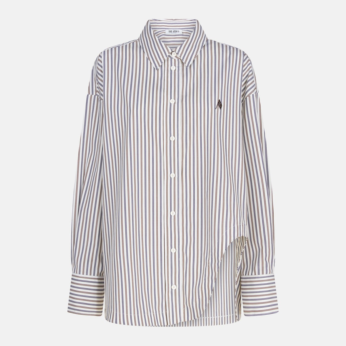 The Attico White Diana striped shirt