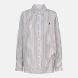 The Attico White Diana striped shirt
