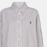 The Attico White Diana striped shirt