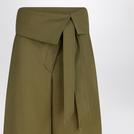 The Attico Military green wool gabardine trousers
