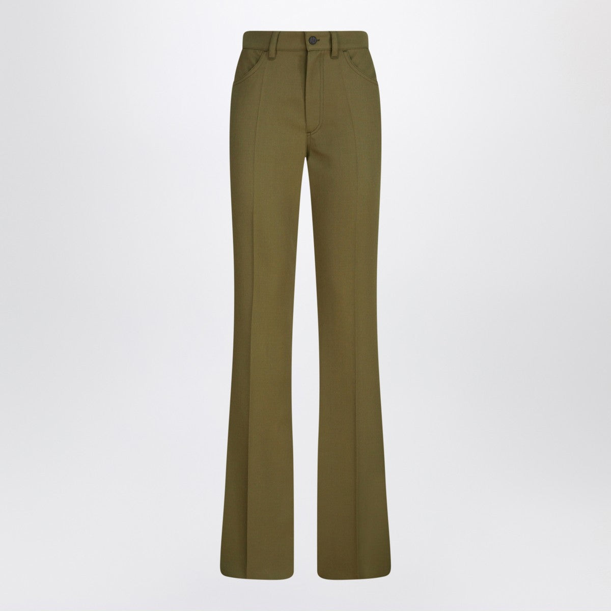 The Attico Military green wool gabardine trousers