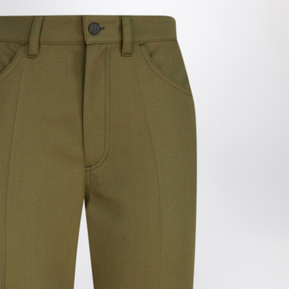The Attico Military green wool gabardine trousers