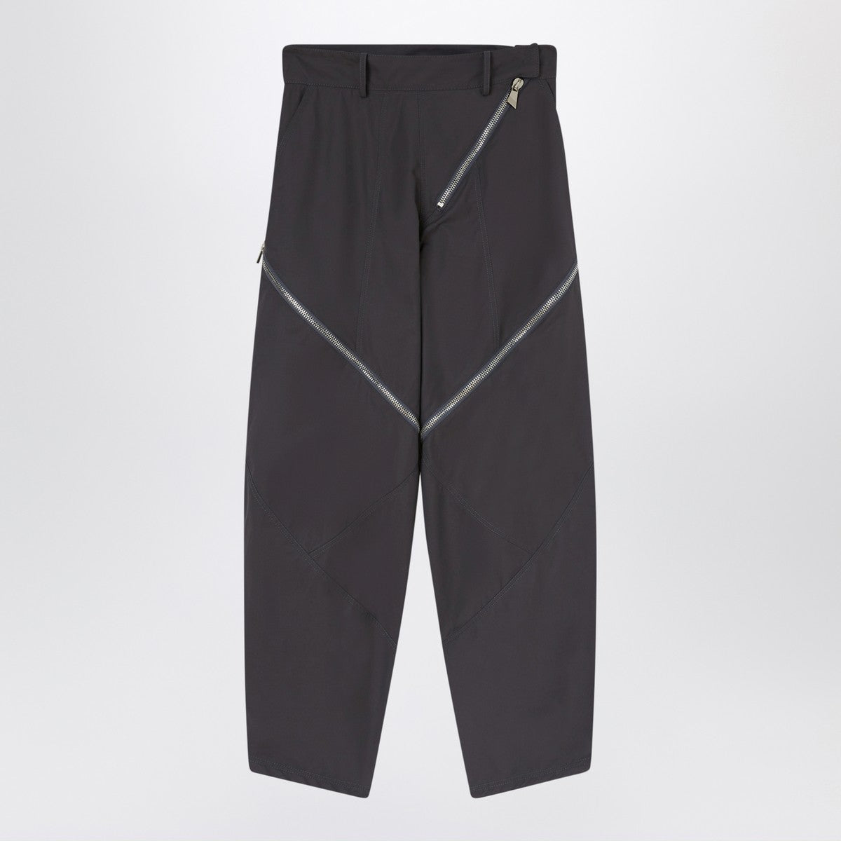 The Attico Dark grey trousers with zip details