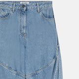 The Attico Wide light blue jeans with ribbons