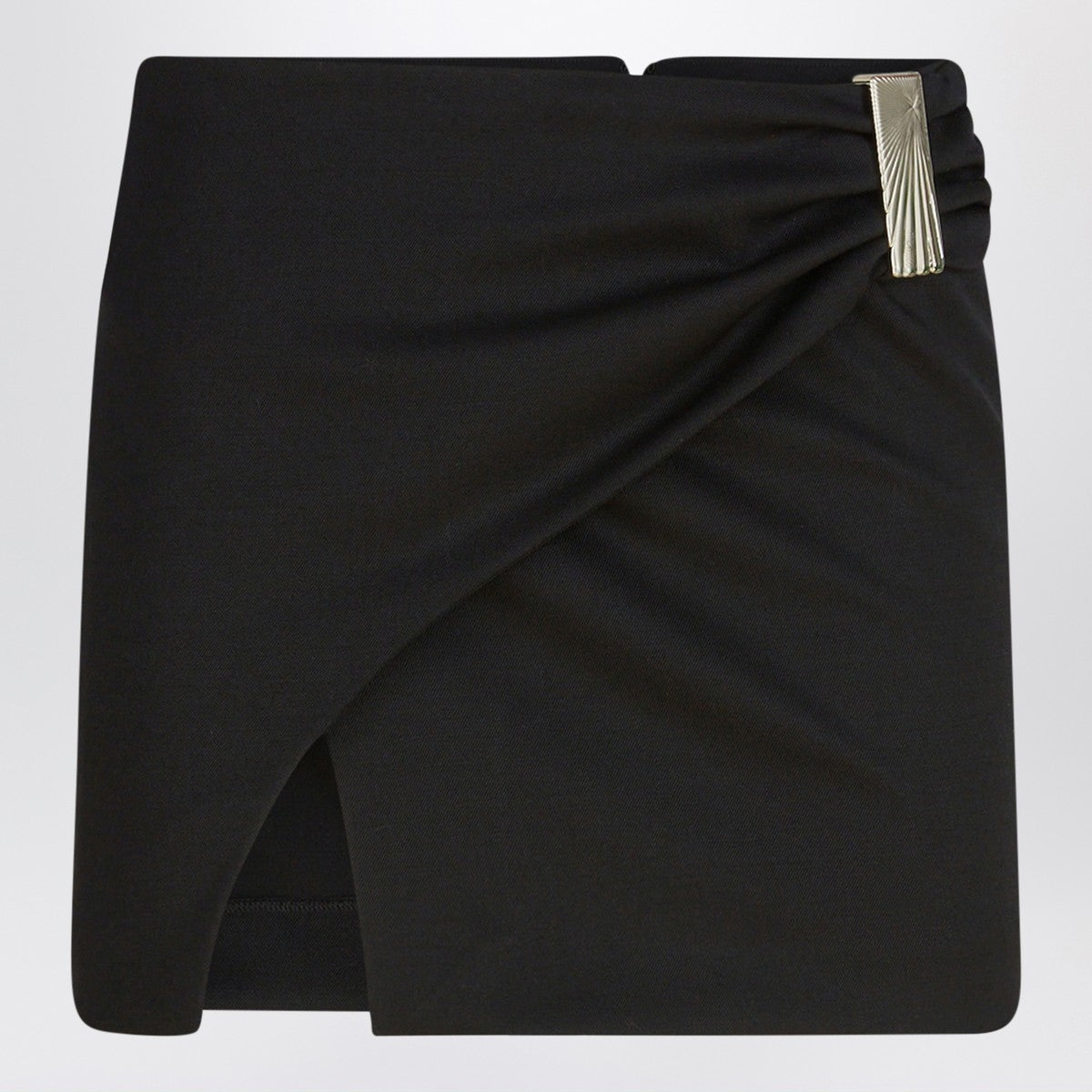 The Attico Black wool mini skirt