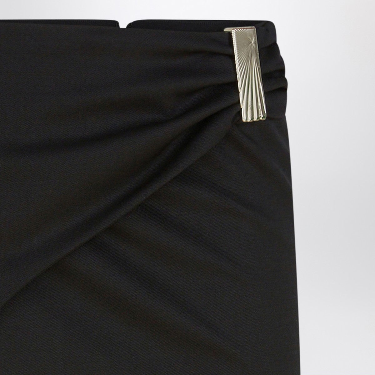 The Attico Black wool mini skirt