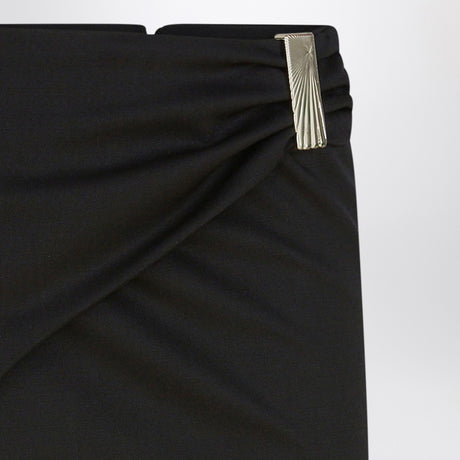 The Attico Black wool mini skirt