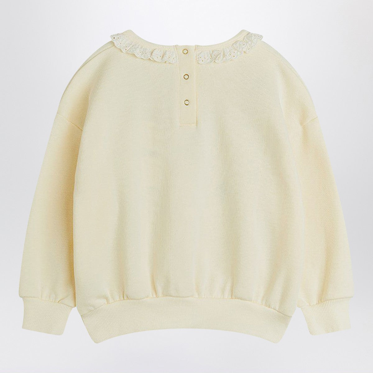 Mini Rodini Ivory sweatshirt with embroidered ladybugs