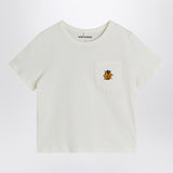 Mini Rodini white T-shirt with ladybug embroidery