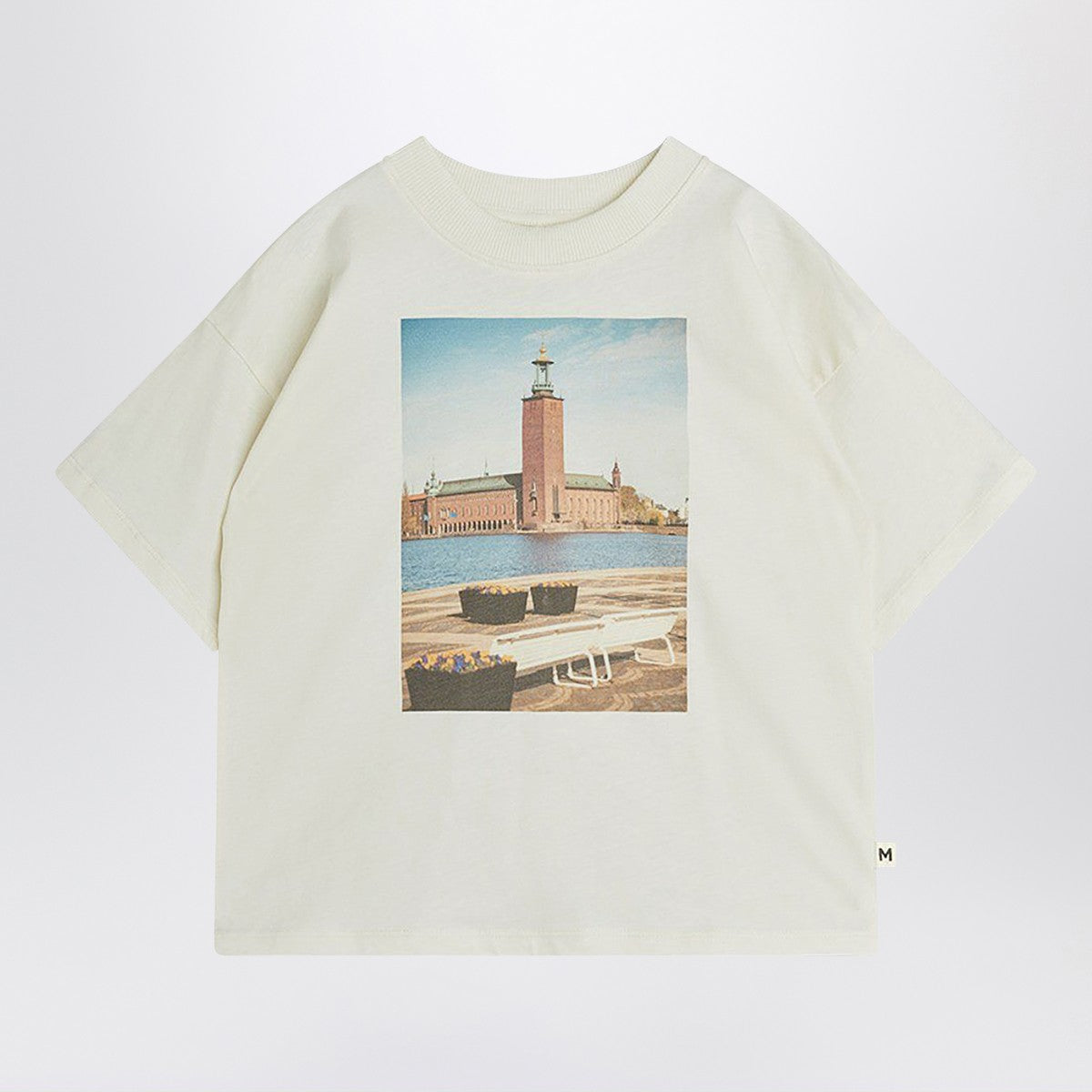 Mini Rodini white T-shirt with municipal print