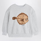Mini Rodini Gray sweatshirt with Flundra print
