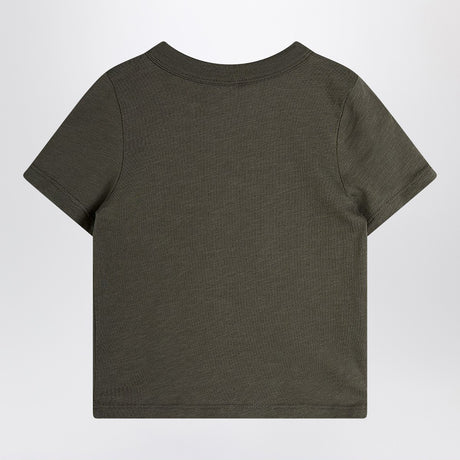 Mini Rodini faded black T-shirt with seagull embroidery