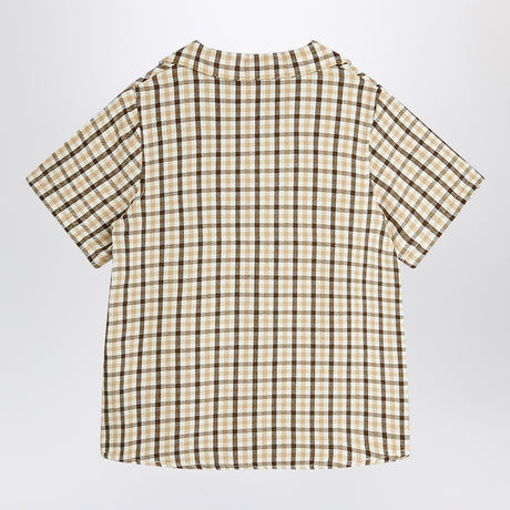 Mini Rodini Beige shirt with a checkered pattern