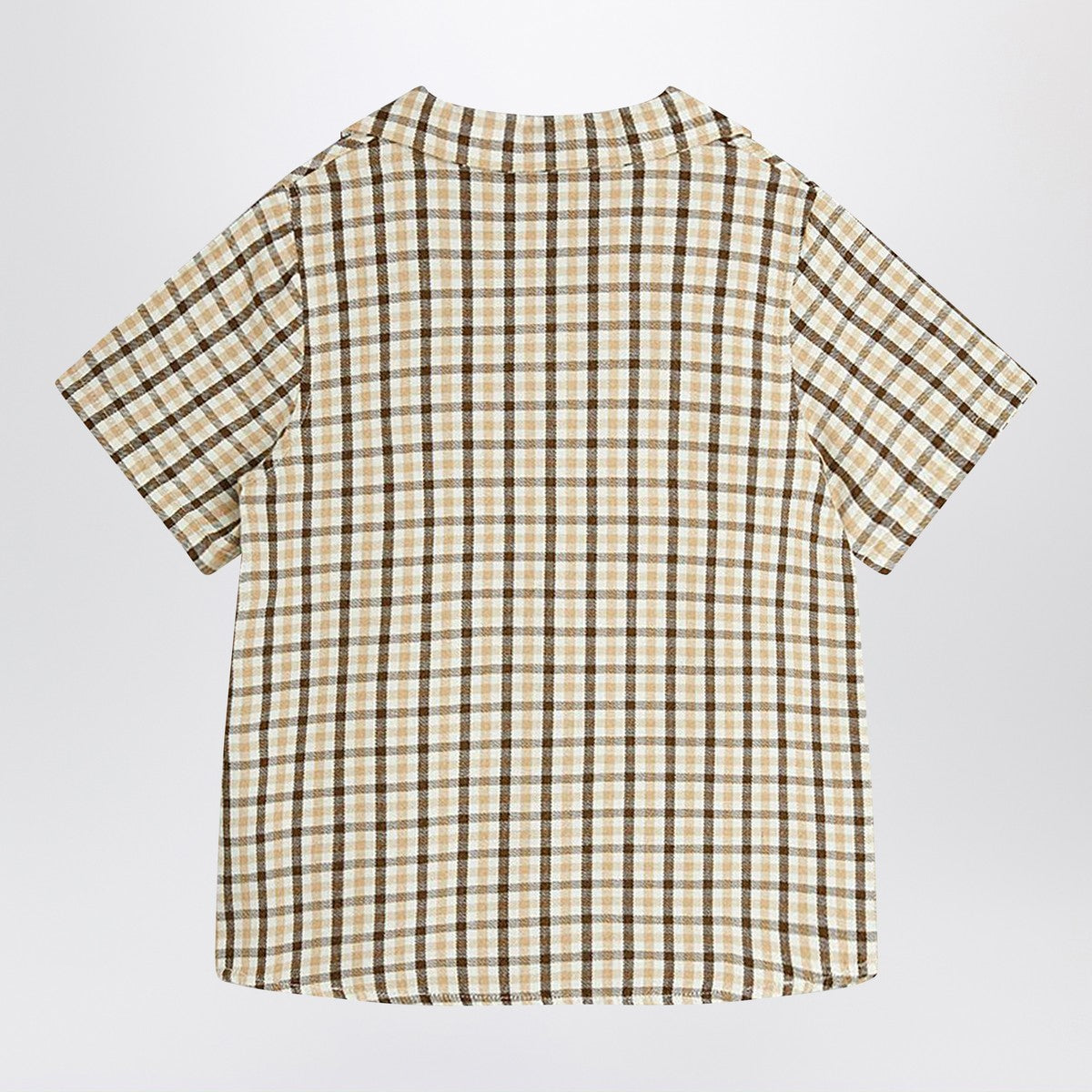 Mini Rodini Beige shirt with a checkered pattern
