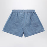 Mini Rodini Light blue denim shorts with musical notes
