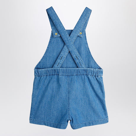 Mini Rodini Light blue denim overall with musical notes