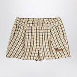 Mini Rodini Beige shorts with check pattern