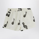 Mini Rodini White shorts with musical notes