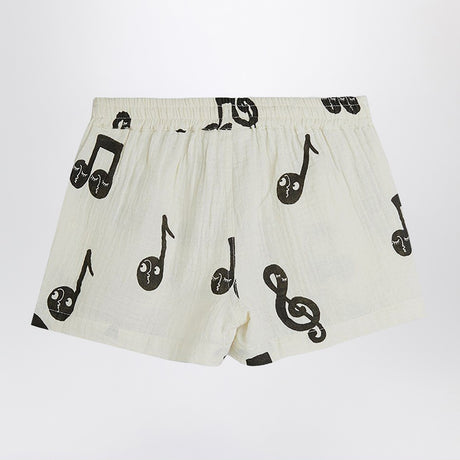 Mini Rodini White shorts with musical notes