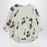 Mini Rodini White bodysuit with musical notes