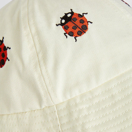 Mini Rodini White hat with ladybugs
