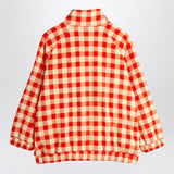 Mini Rodini Red check fleece zip-up jacket