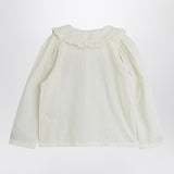 Mini Rodini White Schiffli blouse with embroidered strawberry