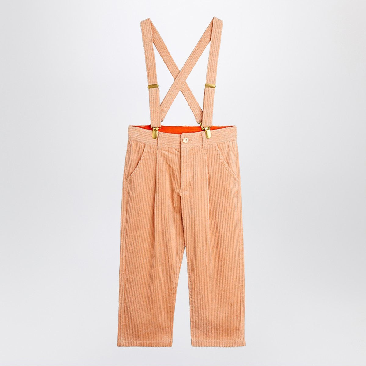 Mini Rodini Pink corduroy trousers with suspenders