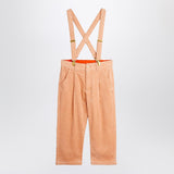 Mini Rodini Pink corduroy trousers with suspenders