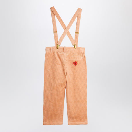 Mini Rodini Pink corduroy trousers with suspenders