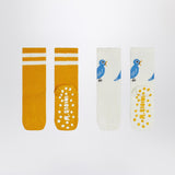 Mini Rodini Two pairs of anti-slip socks with bird motif