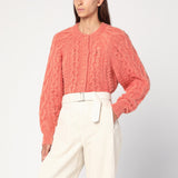ISABEL MARANT Étoile Rust pink Yara openwork knit cardigan