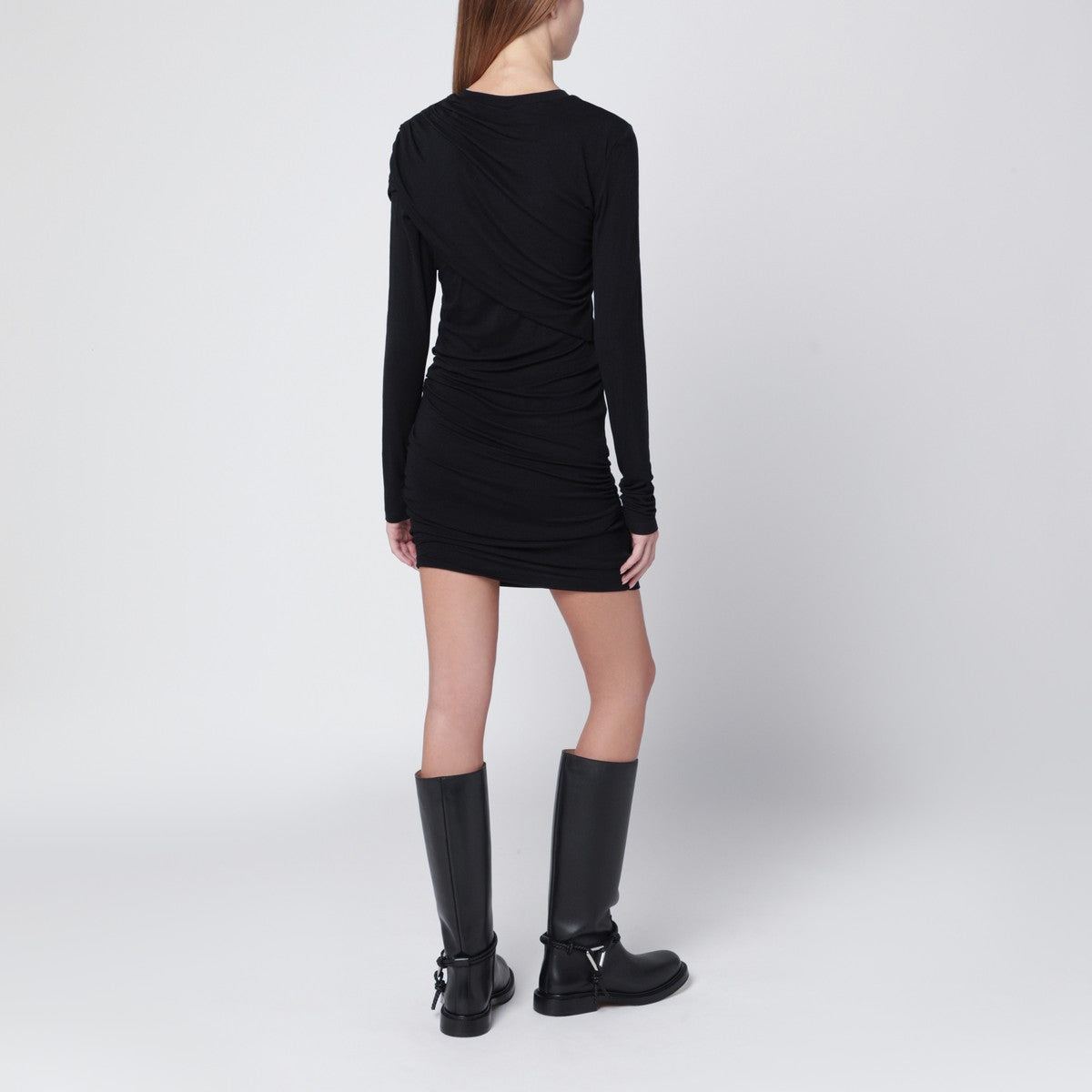ISABEL MARANT Étoile Denise draped black jersey dress