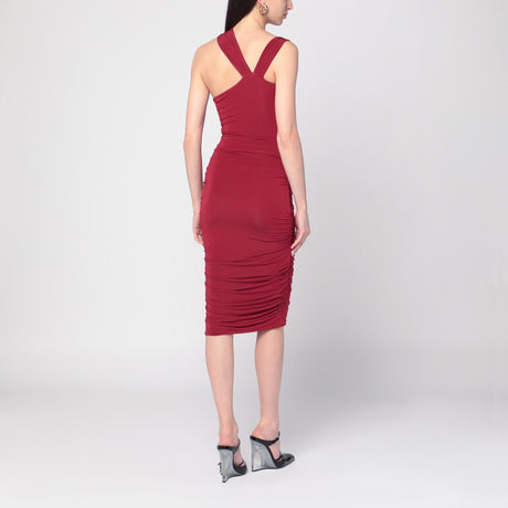 ISABEL MARANT One-shoulder Ethel dress in light burgundy