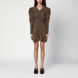 ISABEL MARANT Étoile Briali mini dress with green khaki zip