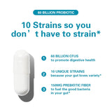BSYS 60 Billion CFU Probiotic Capsules  Acid-Resistant Stomach-Resistant Formula  Intestinal Delivery Technology  Digestive & Immune Health Support  Daily Gut Wellness Supplement