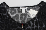 Cavalli Gray Leopard Modal T-Shirt Blouse Top