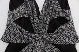 Karl Lagerfeld Gray Black Silk Blouse Top