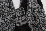 Karl Lagerfeld Gray Black Silk Blouse Top